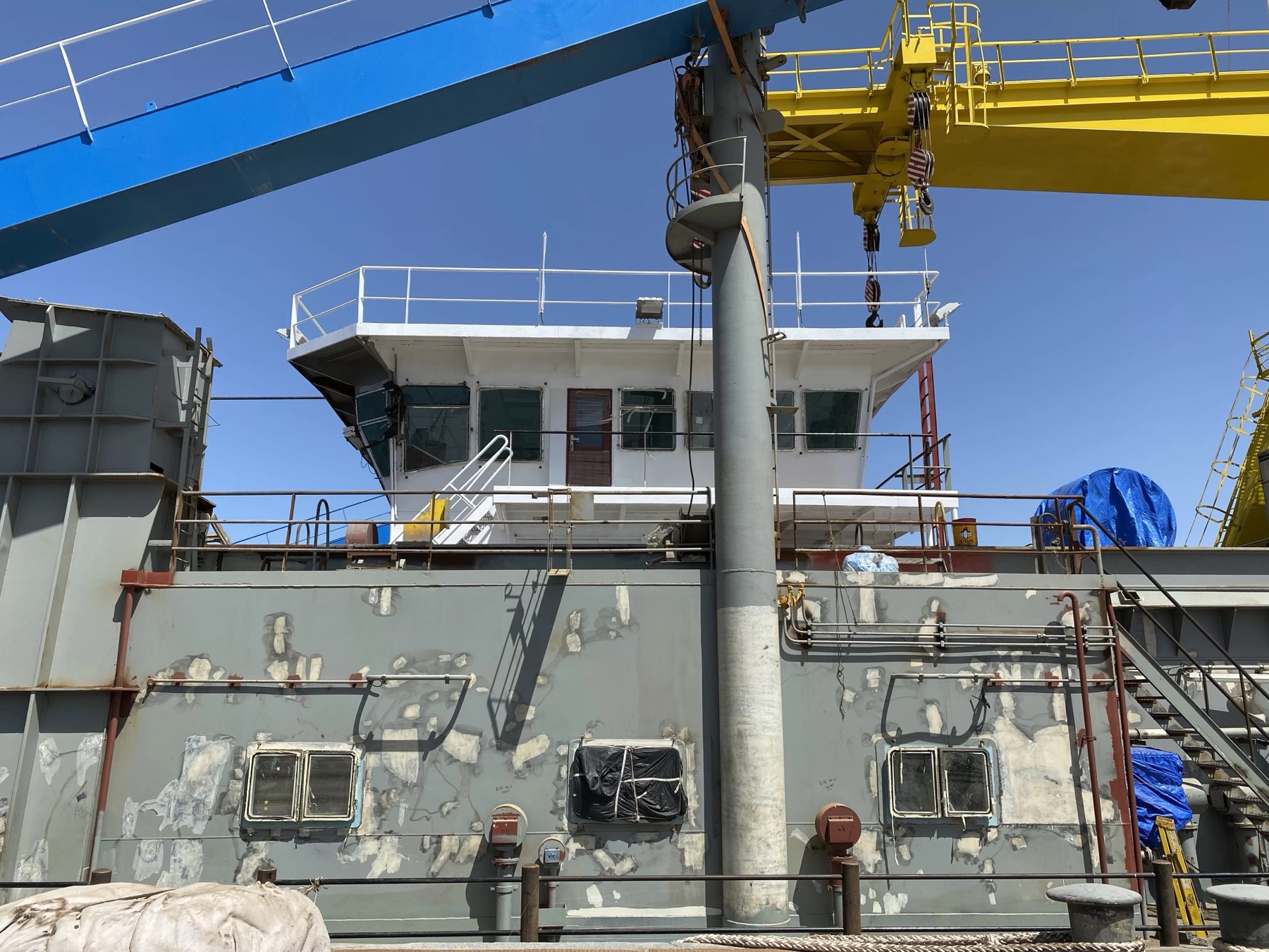 Vessel under repair in dry dock